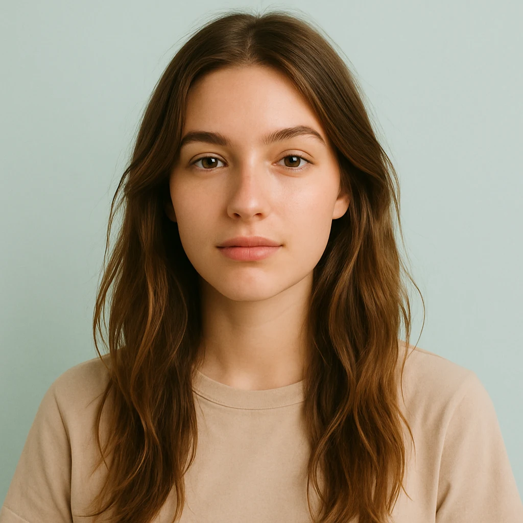 Sample portrait illustrating face-shape guidance